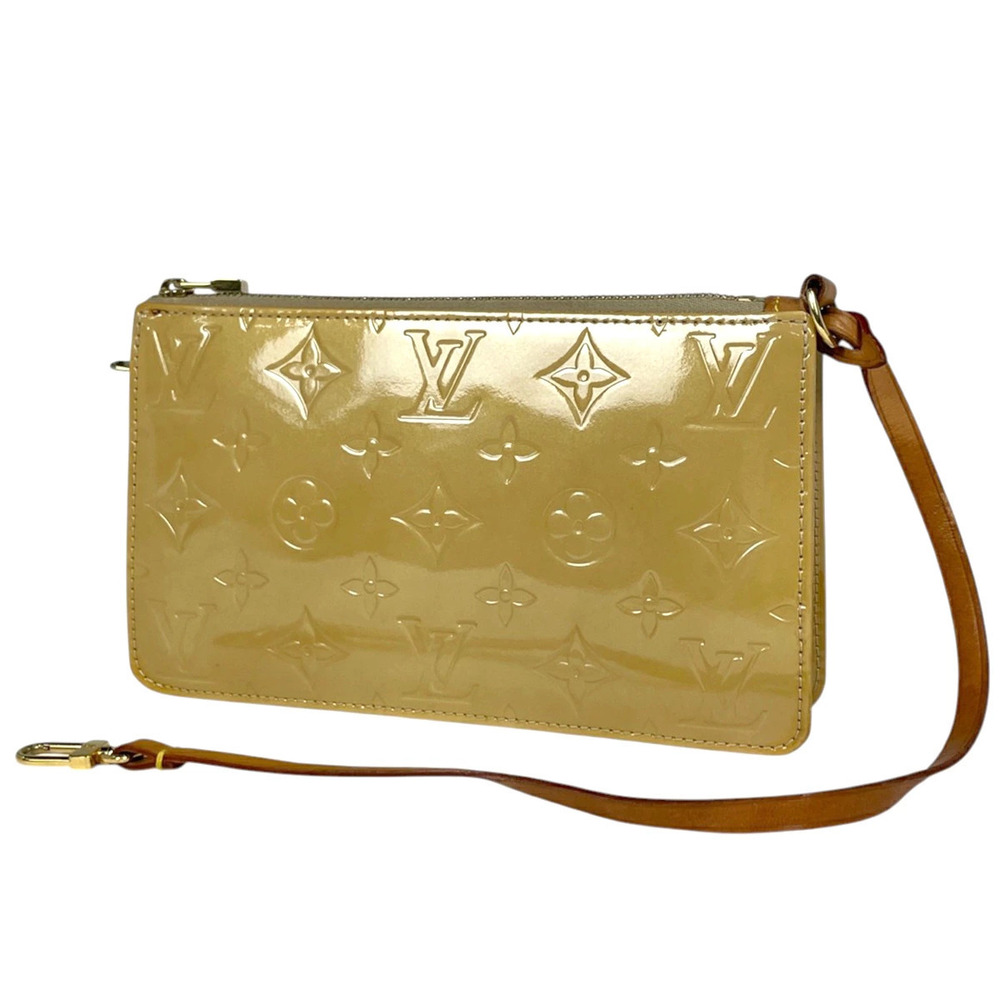 Louis Vuitton Lexington Accessory Pouch Clutch Monogram Vernis Beige Cream